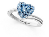 White gold Fancy Blue Heart  Cut Solitaire Twist Band Ring with Four-Prong Setting_51