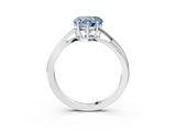 White gold Fancy Blue Heart  Cut Solitaire Twist Band Ring with Four-Prong Setting_57