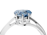 White gold Fancy Blue Heart  Cut Solitaire Twist Band Ring with Four-Prong Setting_58