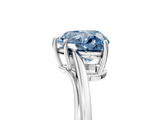 White gold Fancy Blue Heart  Cut Solitaire Twist Band Ring with Four-Prong Setting_59