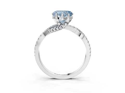 White gold Fancy Blue Heart Cut Solitaire Twist Pave Diamond Engagement Ring with Prong Setting_15