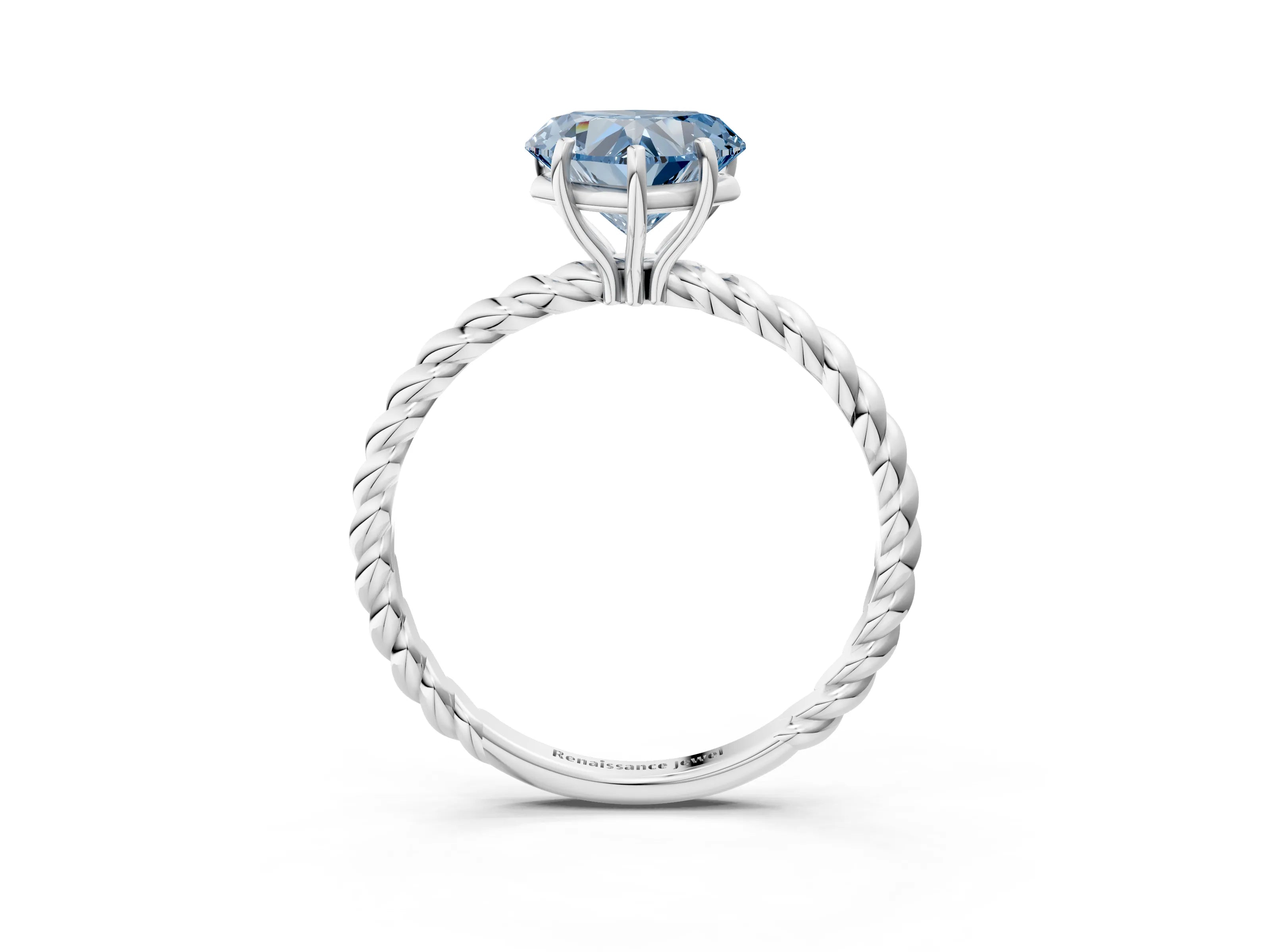 White gold Fancy Blue Heart Cut Solitaire Twisted Band 4-Prong Ring_27