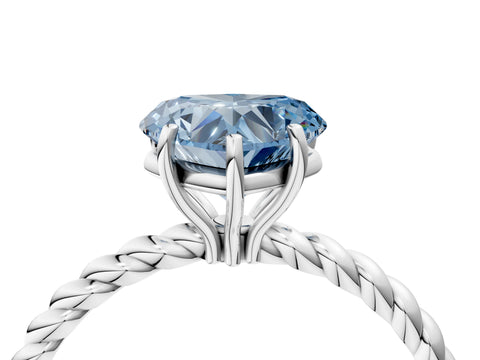 White gold Fancy Blue Heart Cut Solitaire Twisted Band 4-Prong Ring_28