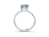 White gold Fancy Blue Heart  Cut Solitaire Twisted Band with Four-Prong Setting_94