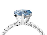 White gold Fancy Blue Heart  Cut Solitaire Twisted Band with Four-Prong Setting_95