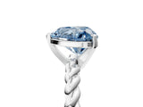 White gold Fancy Blue Heart  Cut Solitaire Twisted Band with Four-Prong Setting_96