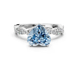 White gold Fancy Blue Heart Cut Solitaire Twisted Pave Band with Four-Prong Setting_15