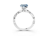 White gold Fancy Blue Heart Cut Solitaire Twisted Pave Band with Four-Prong Setting_18