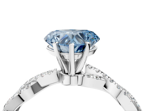 White gold Fancy Blue Heart Cut Solitaire Twisted Pave Band with Four-Prong Setting_19