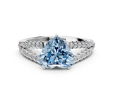 White gold Fancy Blue Heart  Cut Split Shank Pave Diamond Engagement Ring with Four-Prong Setting_24