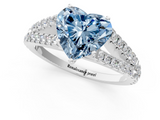 White gold Fancy Blue Heart  Cut Split Shank Pave Diamond Engagement Ring with Four-Prong Setting_25