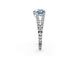 White gold Fancy Blue Heart  Cut Split Shank Pave Diamond Engagement Ring with Four-Prong Setting_26