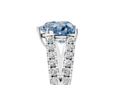 White gold Fancy Blue Heart  Cut Split Shank Pave Diamond Engagement Ring with Four-Prong Setting_29