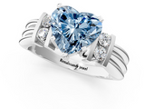 White gold Fancy Blue Heart  Cut Three-Stone Channel Set Ring with Bar Prongs_59