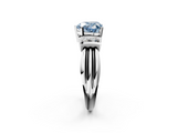 White gold Fancy Blue Heart  Cut Three-Stone Channel Set Ring with Bar Prongs_61