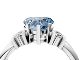 White gold Fancy Blue Heart  Cut Three-Stone Channel Set Ring with Bar Prongs_63