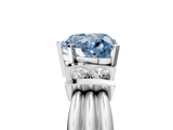 White gold Fancy Blue Heart  Cut Three-Stone Channel Set Ring with Bar Prongs_64