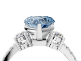 White gold Fancy Blue Heart  Cut Three-Stone Diamond Pavé Band with Prong Setting_21
