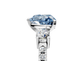 White gold Fancy Blue Heart  Cut Three-Stone Diamond Pavé Band with Prong Setting_22