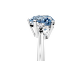 White gold Fancy Blue Heart  Cut Three-Stone Solitaire Ring with Round Accent Diamonds and Four-Prong Setting_25
