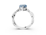 White gold Fancy Blue Heart  Cut Twisted Pavé Band Solitaire Ring with Four-Prong Setting_58