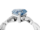 White gold Fancy Blue Heart  Cut Twisted Pavé Band Solitaire Ring with Four-Prong Setting_59