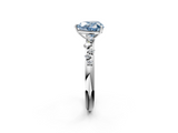 White gold Fancy Blue Heart  Diamond Cluster Prong-Set Solitaire Ring_57