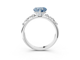 White gold Fancy Blue Heart  Diamond Cluster Prong-Set Solitaire Ring_58