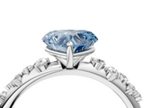 White gold Fancy Blue Heart  Diamond Cluster Prong-Set Solitaire Ring_59