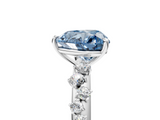 White gold Fancy Blue Heart  Diamond Cluster Prong-Set Solitaire Ring_60