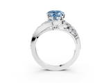 White gold Fancy Blue Heart  Diamond Halo Ring with Marquise and Pavé Band in Prong Setting_71