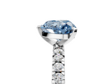 White gold Fancy Blue Heart  Diamond Pavé Band Solitaire with Four-Prong Setting_231