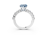 White gold Fancy Blue Heart  Diamond Pavé Band Solitaire with Four-Prong Setting_6