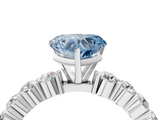 White gold Fancy Blue Heart  Diamond Pavé Band Solitaire with Four-Prong Setting_7