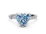 White gold Fancy Blue Heart  Diamond Pavé Band with Six-Prong Setting_63