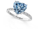White gold Fancy Blue Heart  Diamond Pavé Band with Six-Prong Setting_64