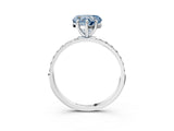 White gold Fancy Blue Heart  Diamond Pavé Band with Six-Prong Setting_66