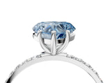 White gold Fancy Blue Heart  Diamond Pavé Band with Six-Prong Setting_67