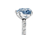 White gold Fancy Blue Heart  Diamond Pavé Band with Six-Prong Setting_68