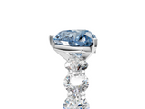 White gold Fancy Blue Heart  Diamond Prong Setting with Side Stones on a Pave Band_142