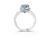 White gold Fancy Blue Heart  Diamond Solitaire Ring with Shared Prong Pavé Band_15