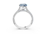 White gold Fancy Blue Heart  Diamond Solitaire with Pave Band and Six-Prong Setting_23