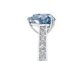 White gold Fancy Blue Heart  Diamond Solitaire with Pave Band and Six-Prong Setting_25