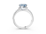 White gold Fancy Blue Heart  Diamond Three-Stone Pave Band with Four-Prong Setting_22