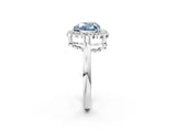 White gold Fancy Blue Heart  Halo Cluster Diamond Engagement Ring with Solitaire Band and Prong Setting_50