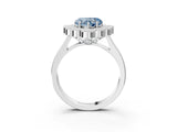 White gold Fancy Blue Heart  Halo Diamond Cluster Engagement Ring with Milgrain Bezel Setting and Solitaire Band_18