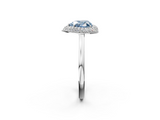 White gold Fancy Blue Heart  Halo Diamond Engagement Ring with Solitaire Band and Four-Prong Setting_22
