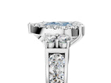 White gold Fancy Blue Heart  Halo Diamond Engagement Ring with Split Shank and Four-Prong Setting_48