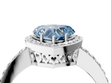 White gold Fancy Blue Heart  Halo Diamond Pavé Band Ring with Prong Setting_24
