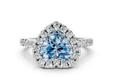White gold Fancy Blue Heart  Halo Diamond Pavé Solitaire Ring_33